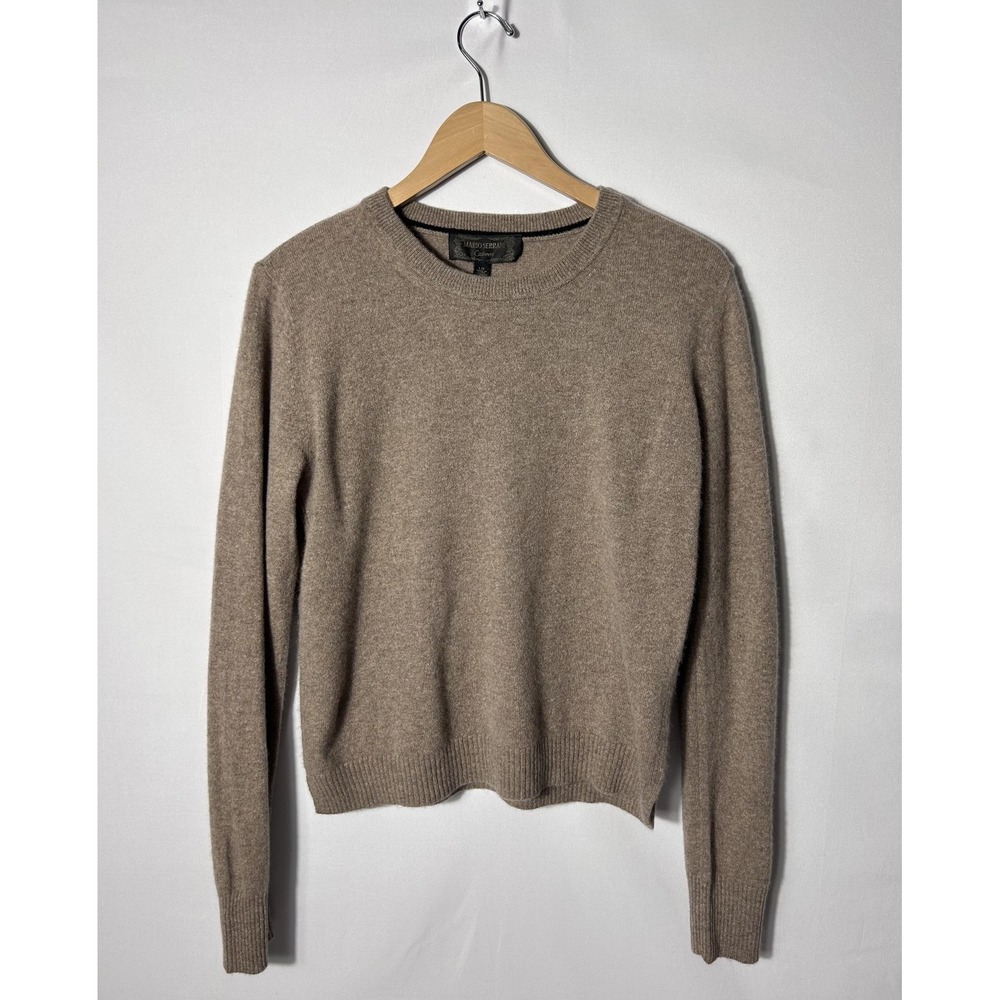 Mario Serrani Cashmere Sweater Womens Large Beige 100% Cashmere Crewneck Knit